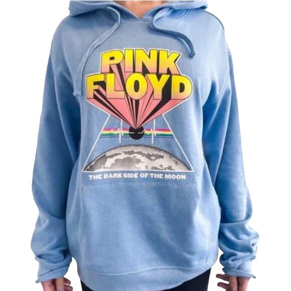 Pink Floyd NWT Hooded Sweatshirt The Dark Side of the Moon Light Blue Size XS - Picture 1 of 10